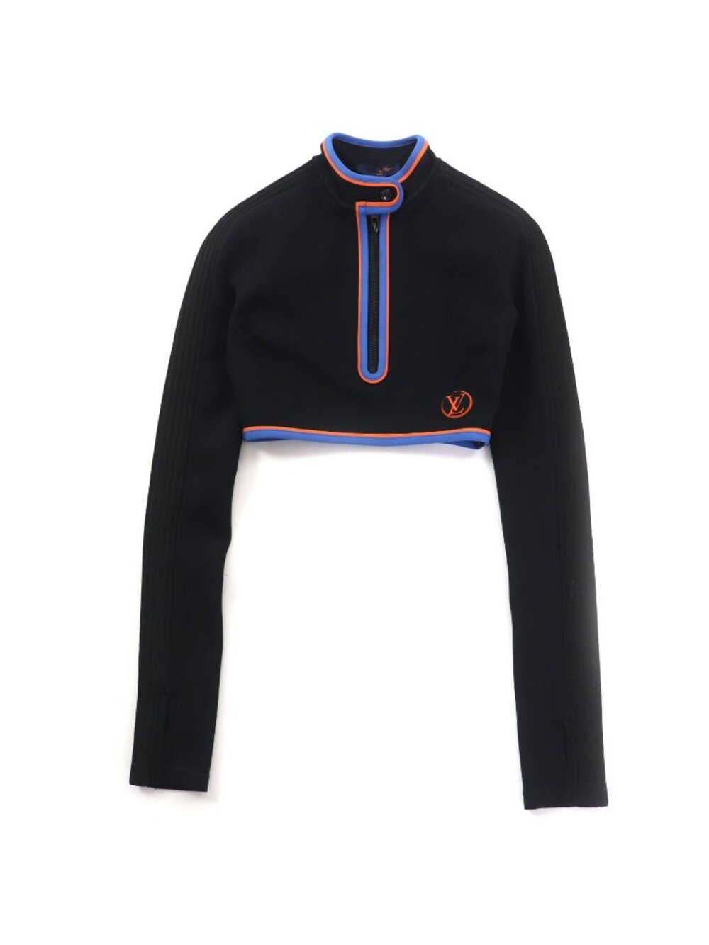 Louis Vuitton Vivid Trim Long Sleeve Top Cropped Top Black 34